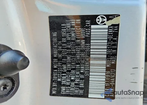 2014 Toyota Corolla L z USA, uszkodzony, nr VIN 5YFBURHE4EP119068